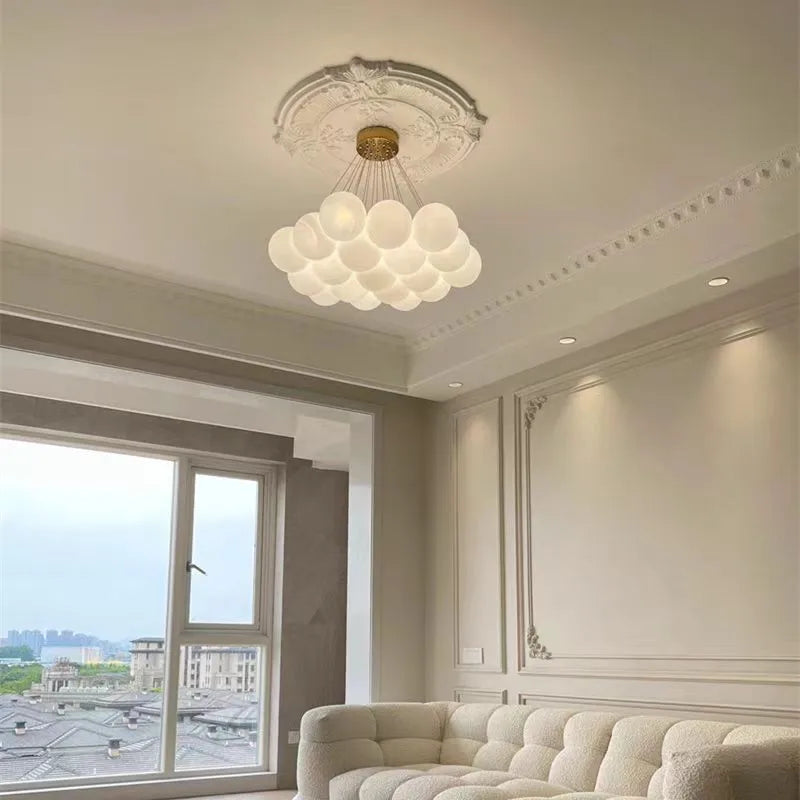 Elegant Glass Ball Chandelier Perfect for Bedrooms, Living & Dining Rooms