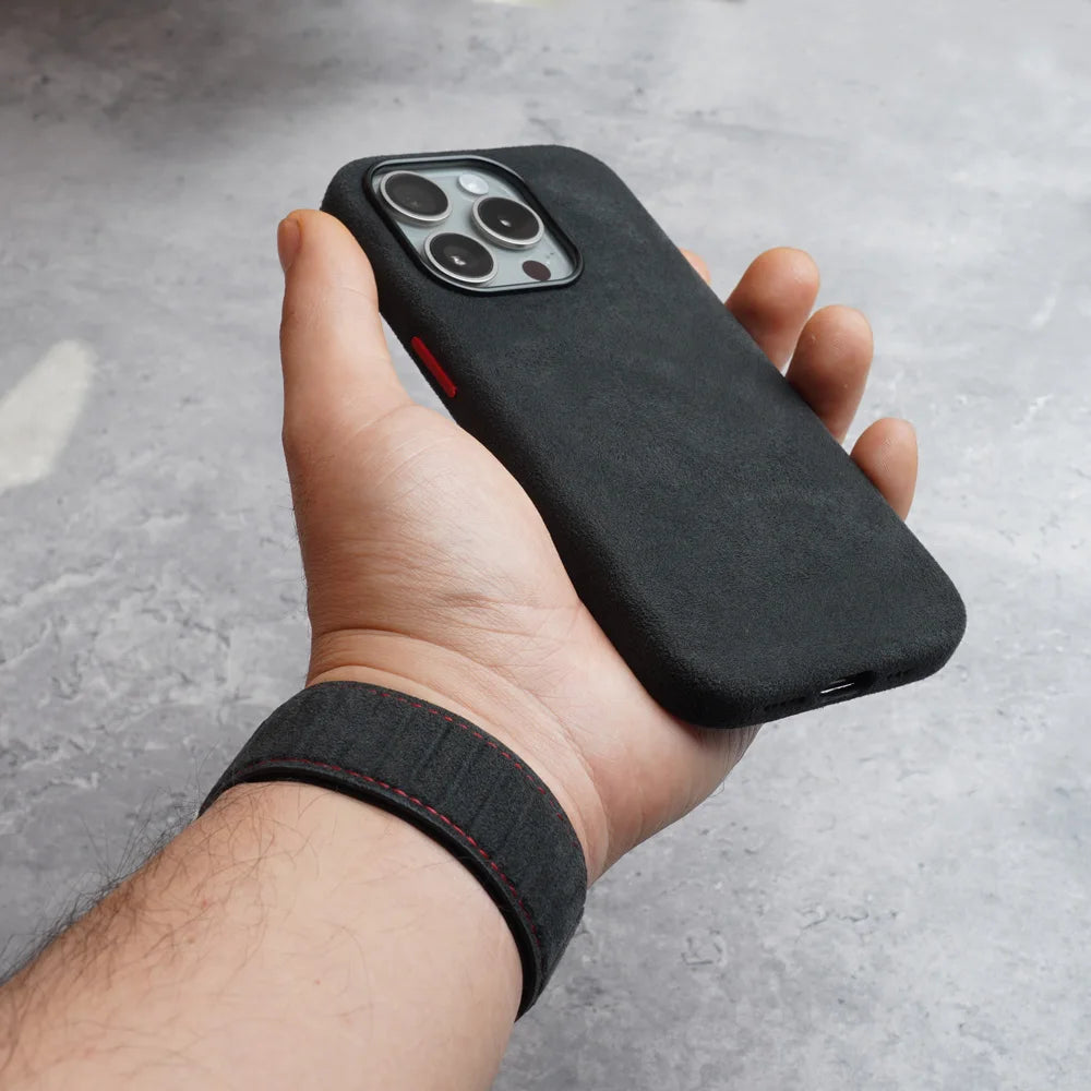 Supercar-Inspired Suede Magnetic Case for iPhone 16 Pro Max, 15 & 14 – Luxury Leather Cover