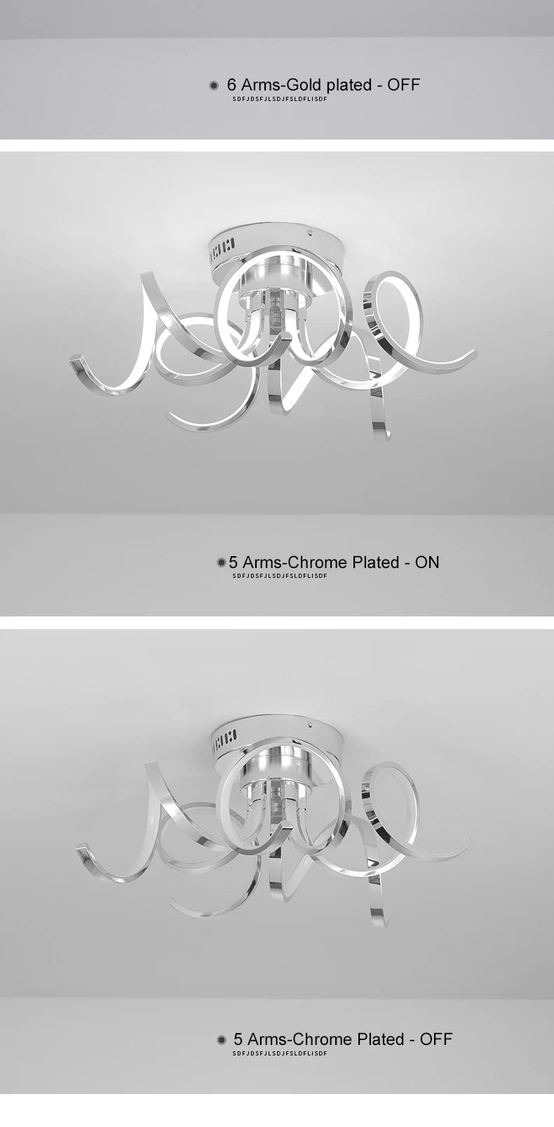 Chrome Lustre Ceiling Light with Remote for Ultimate Convenience