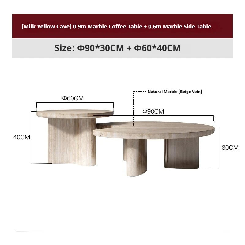 Geometric Marble Coffee Table Set for Modern Living Rooms