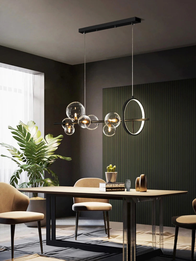 Modern Glass Bubble Chandelier Elegant LED Hanging Light for Any Space