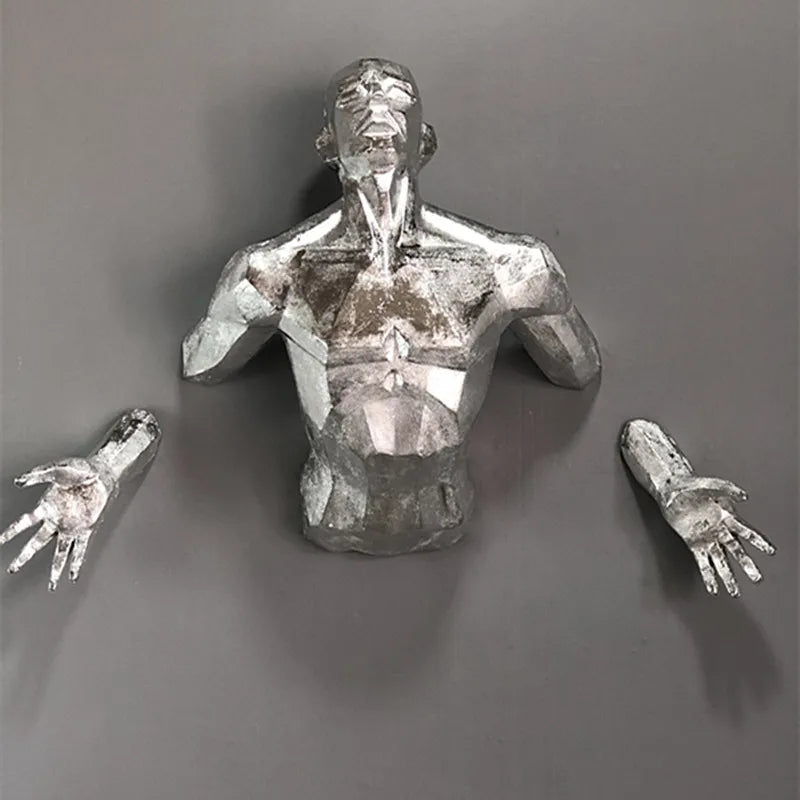 Creative 3D Wall Sculpture – Retro Character Wall Decoration for Barbecue & Dining Spaces