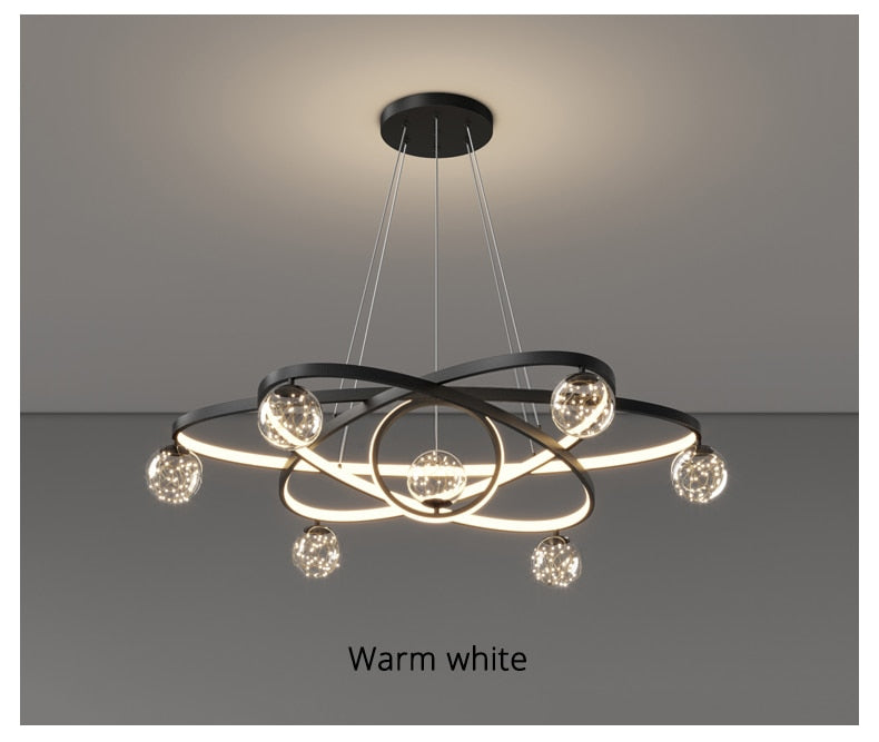 Modern Minimalist LED Ceiling Chandelier for Living Room, Bedroom, or Dining Room