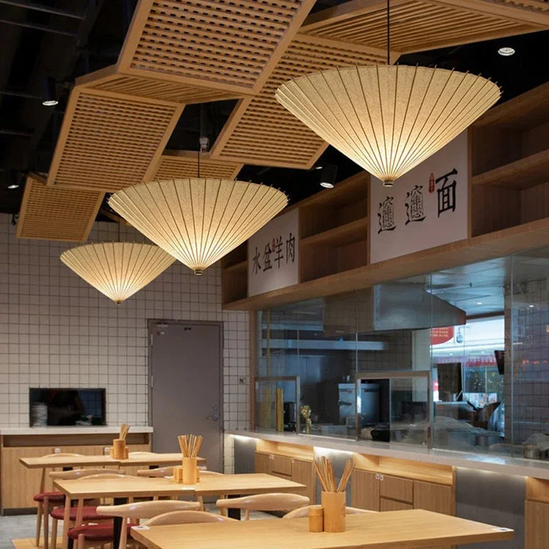 Wabi-Sabi Rice Paper Pendant Lamp – Dining Room & Restaurant Lighting Solution