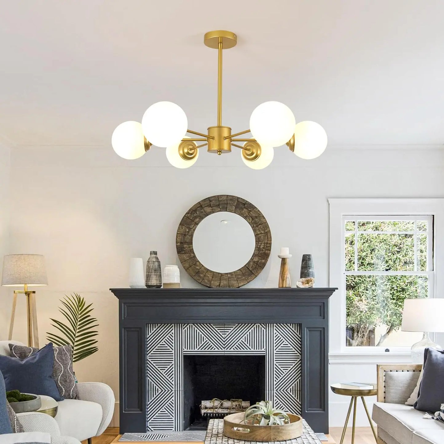 Gold Sputnik Chandelier with Glass Globe Shades for Any Room