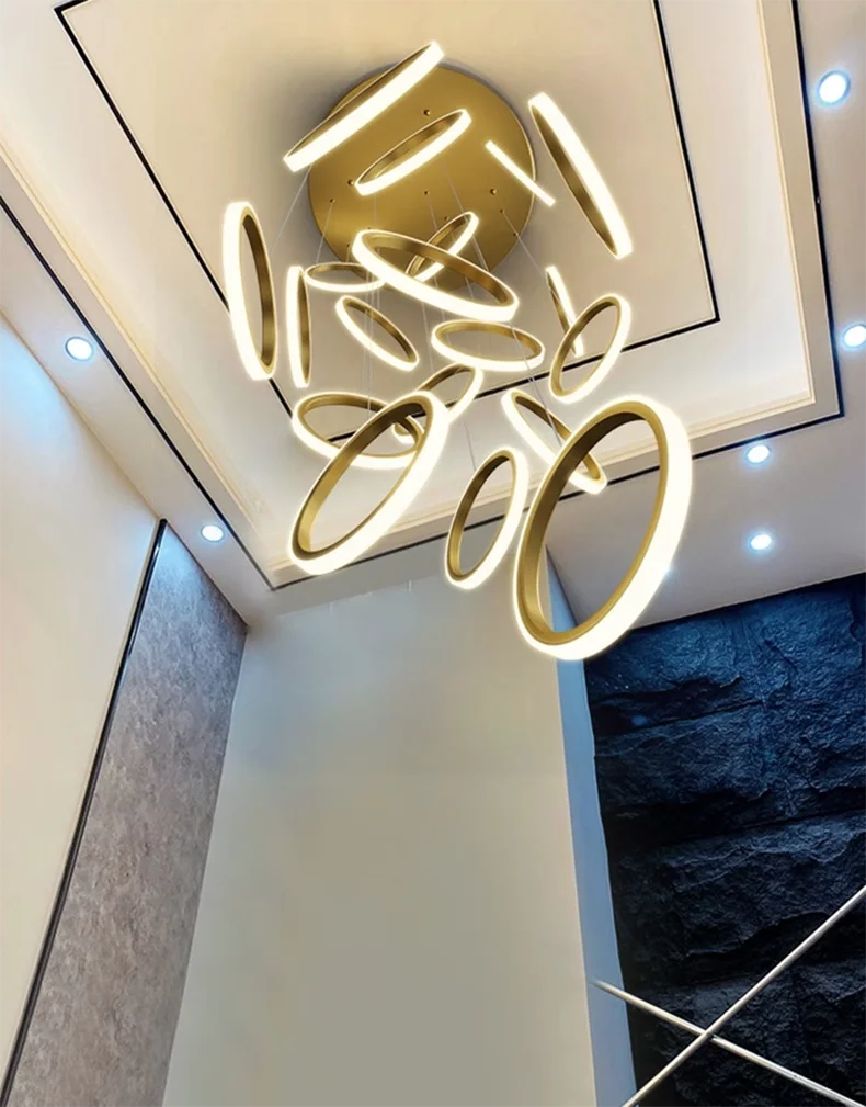 Chic Circular Pendant Lamp Ideal for Stairs and Indoor Decor