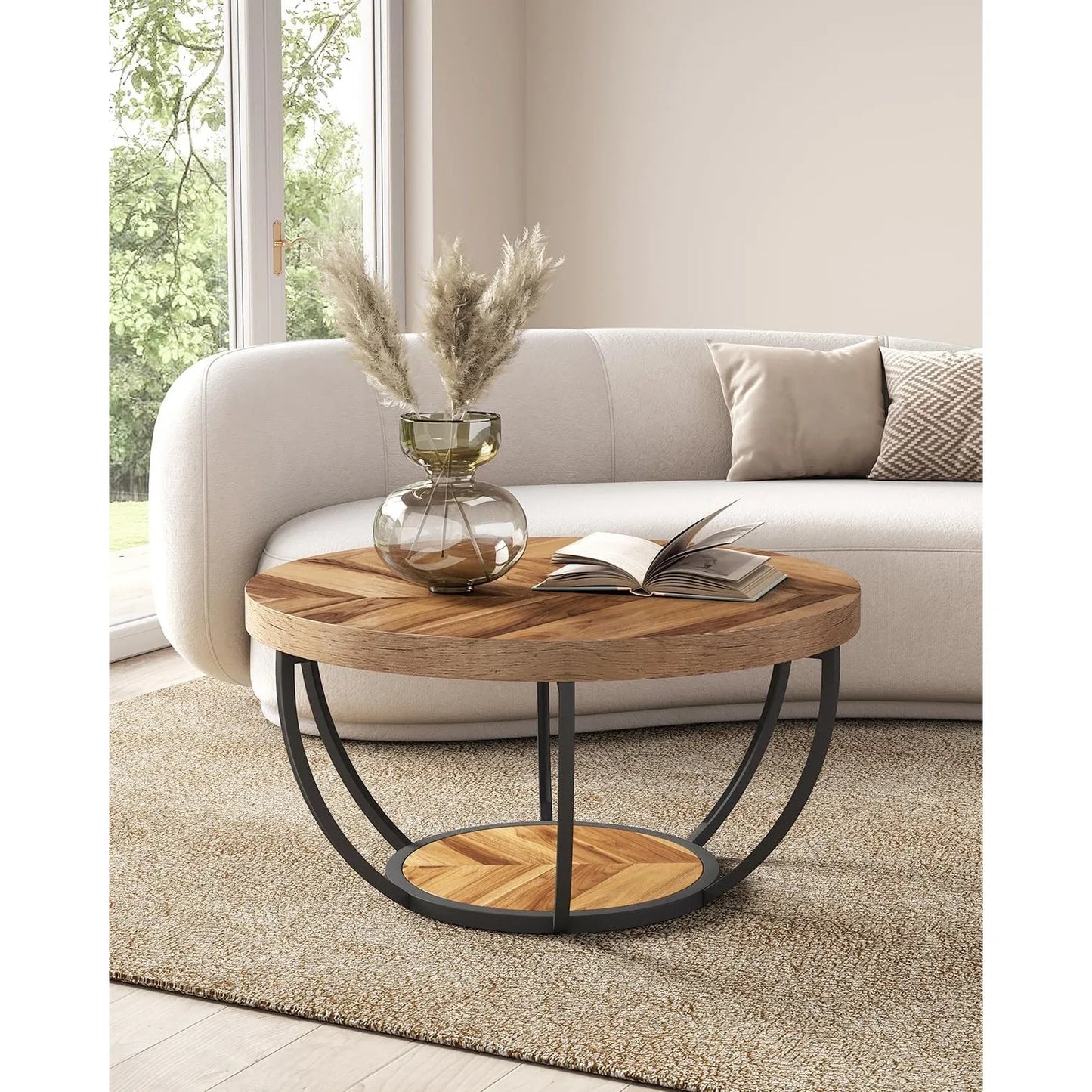 Gorgeous Gold Legged Round Marble Coffee Table for Any Space