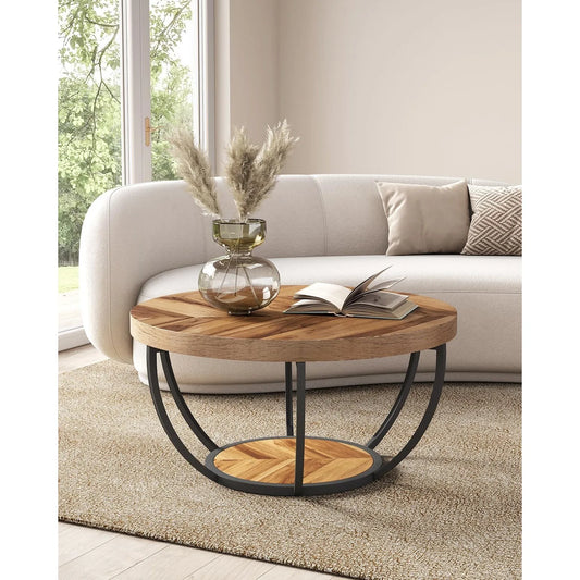 Gorgeous Gold Legged Round Marble Coffee Table for Any Space