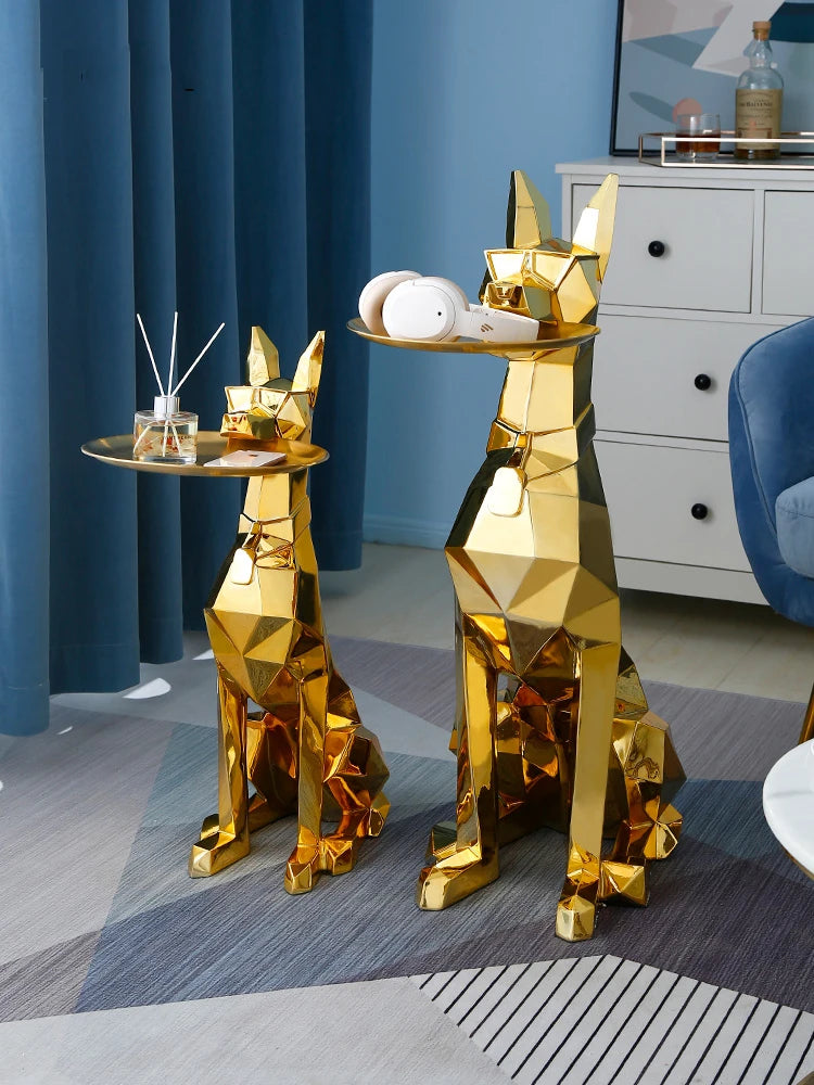 Luxury Geometric Dog Statue Perfect Entryway
