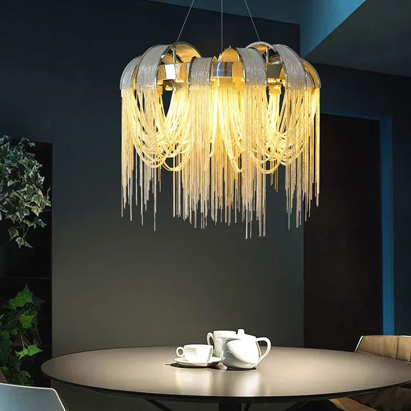 Gold & Silver Tassel Hanging Light For Your Living Room