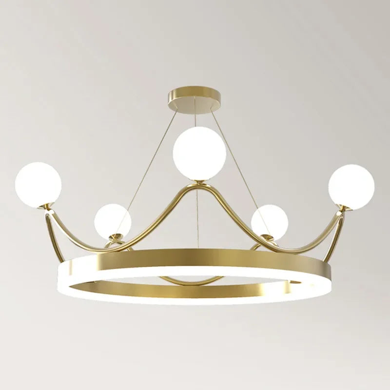 Luxury Crown LED Chandelier for Kids' Rooms & Nurseries