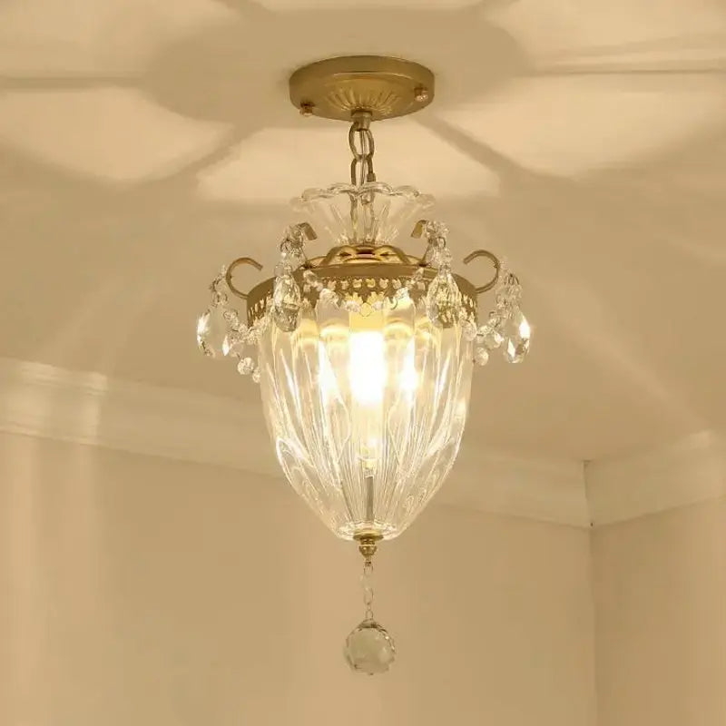 Stylish Small Crystal Chandelier Gold & Black Lustre Lighting for Bedroom & Study