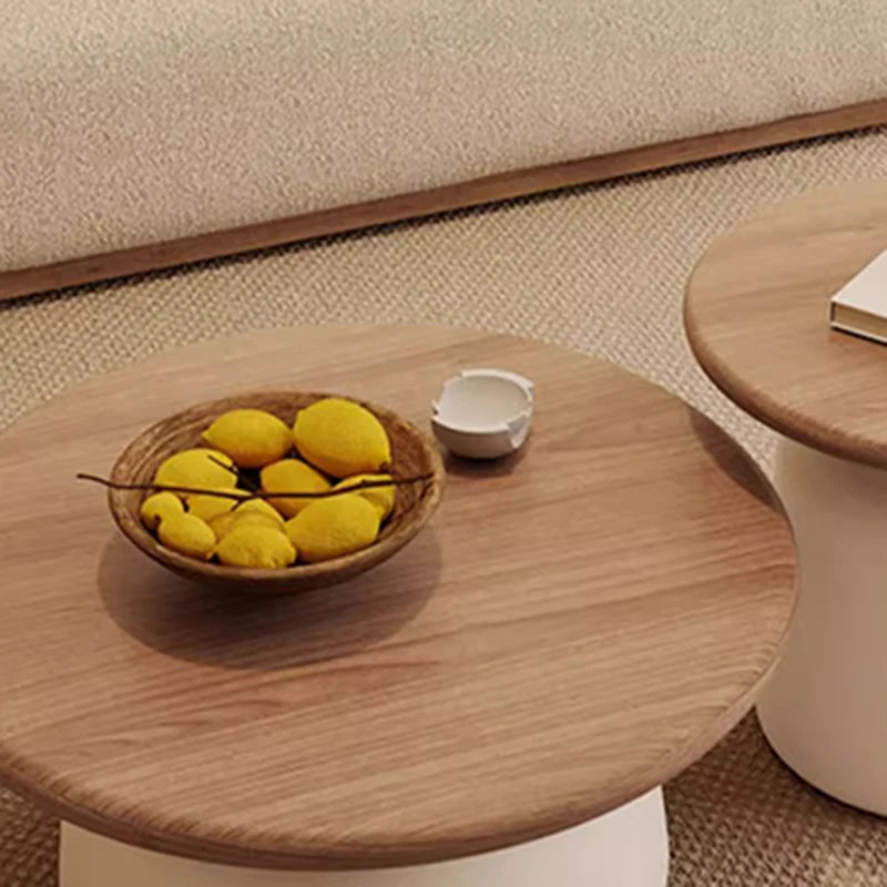 Luxury Round Wooden Japanese Coffee Table Perfect for Any Entryway