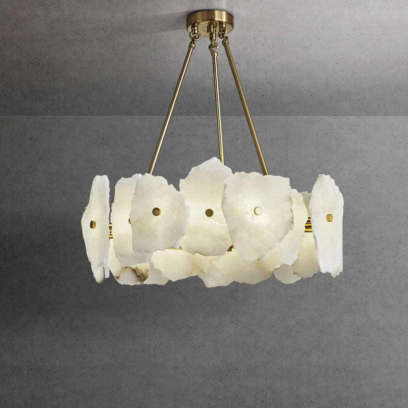 Unique Marble LED Chandelier Perfect for Bedrooms, Foyers & Dining Spaces