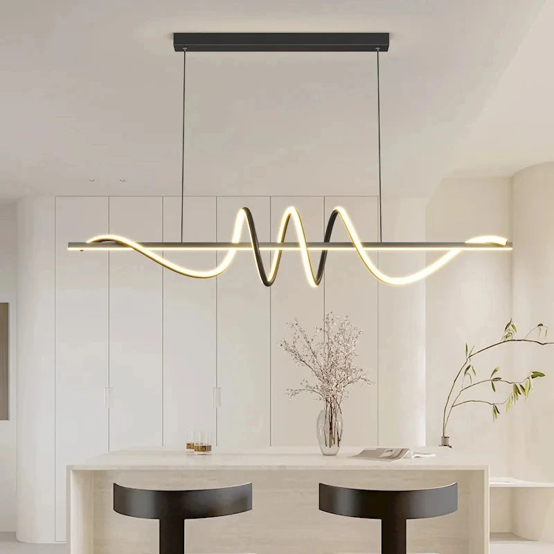 Sleek & Stylish Wavy LED Chandelier Perfect for Any Space