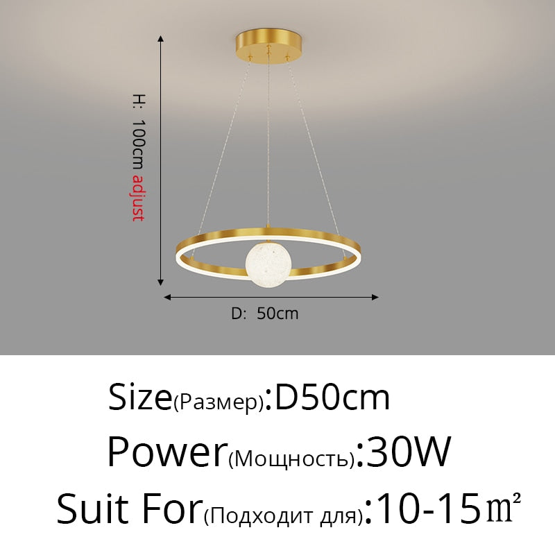 Modern Minimalist LED Ceiling Chandelier for Living Room, Bedroom, or Dining Room