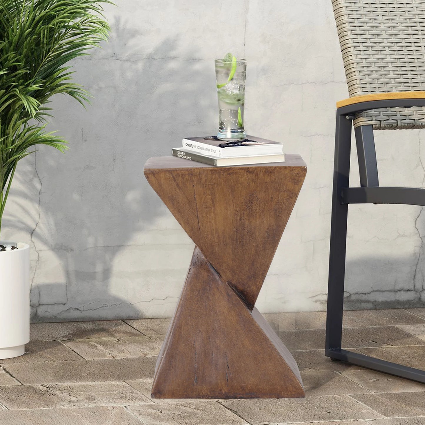 Geometric Concrete Side Table Perfect for Indoors & Outdoors