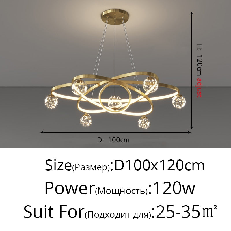 Modern Minimalist LED Ceiling Chandelier for Living Room, Bedroom, or Dining Room