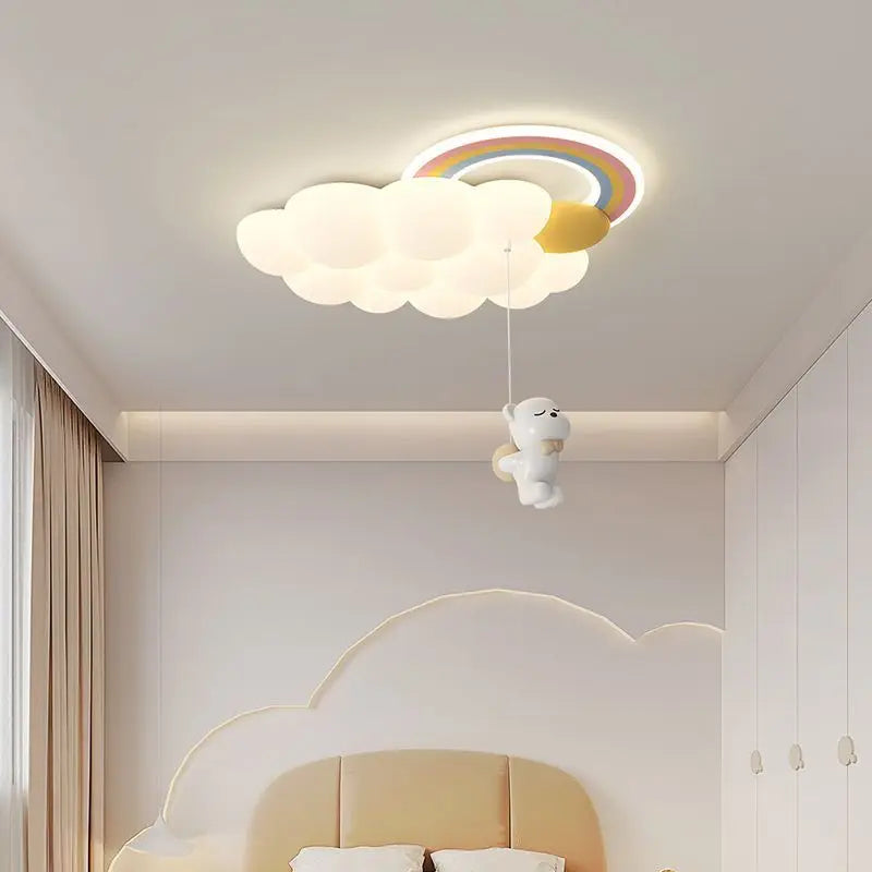 Adorable Rainbow & Cloud Chandelier Ceiling Light for Kids’ Room