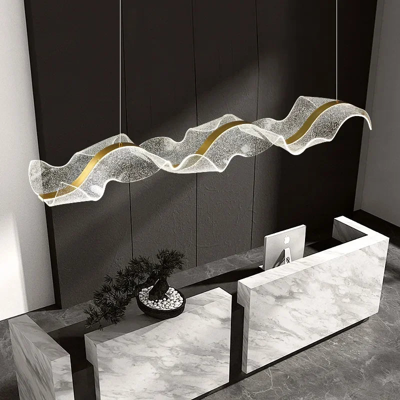 Luxury Wave LED Chandelier for Kitchens, Restaurants & Workspaces