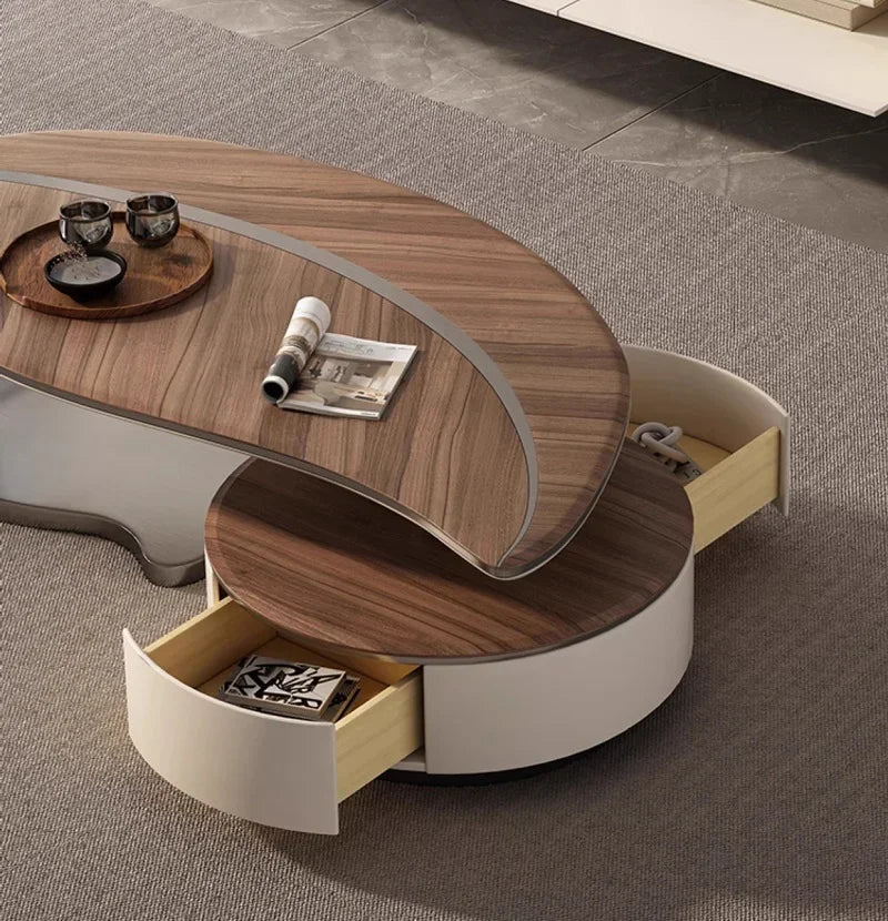 Luxury Leaf Shaped Coffee Table & TV Stand Set for Your Living Room