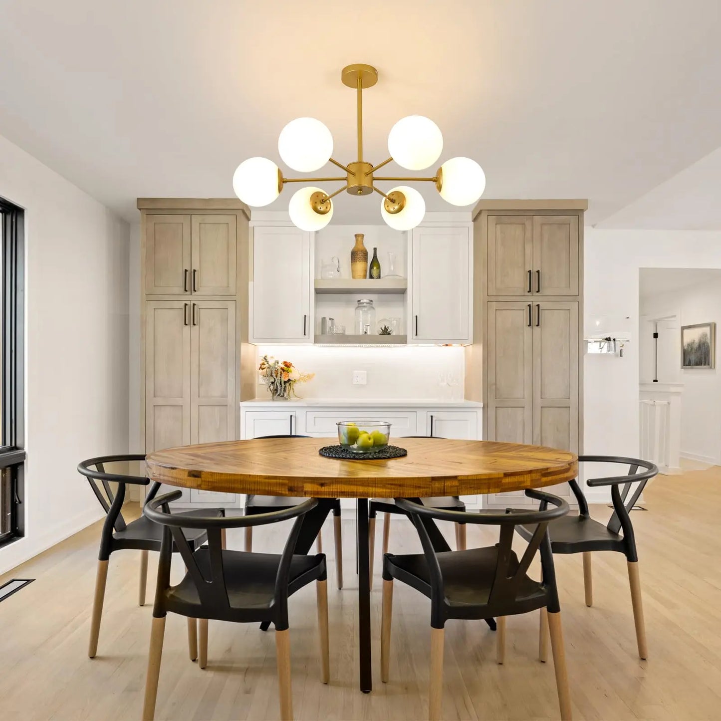 Gold Sputnik Chandelier with Glass Globe Shades for Any Room