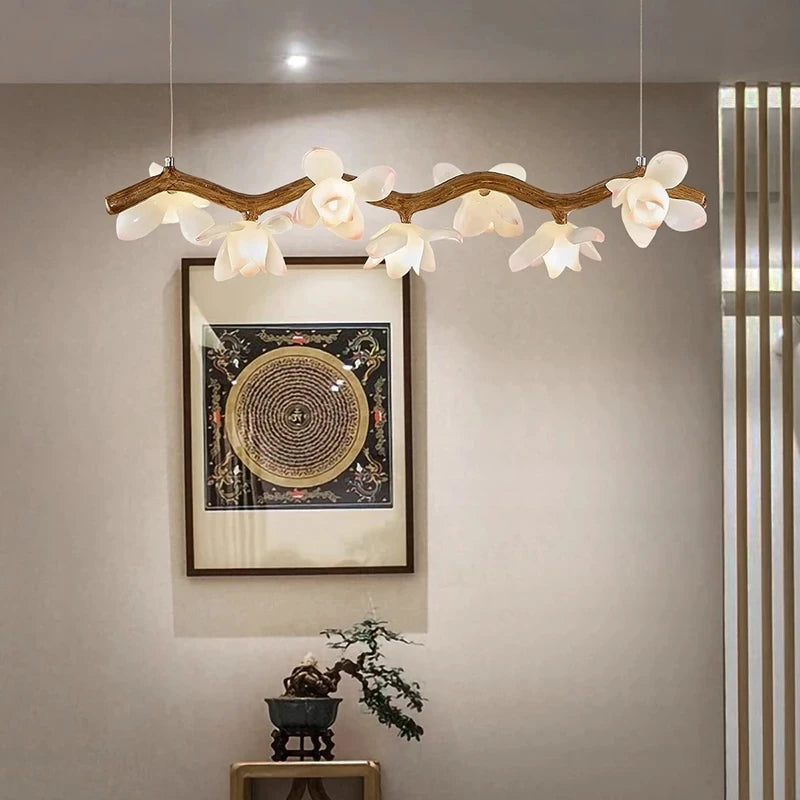 Branch Style Floral Chandelier Perfect for Living Room, Dining Area, or Kitchen