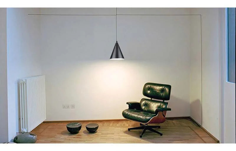 Stylish Cone Shape Iron Art Lamps LED Ilumination Lighting Minimalist Home Interiors