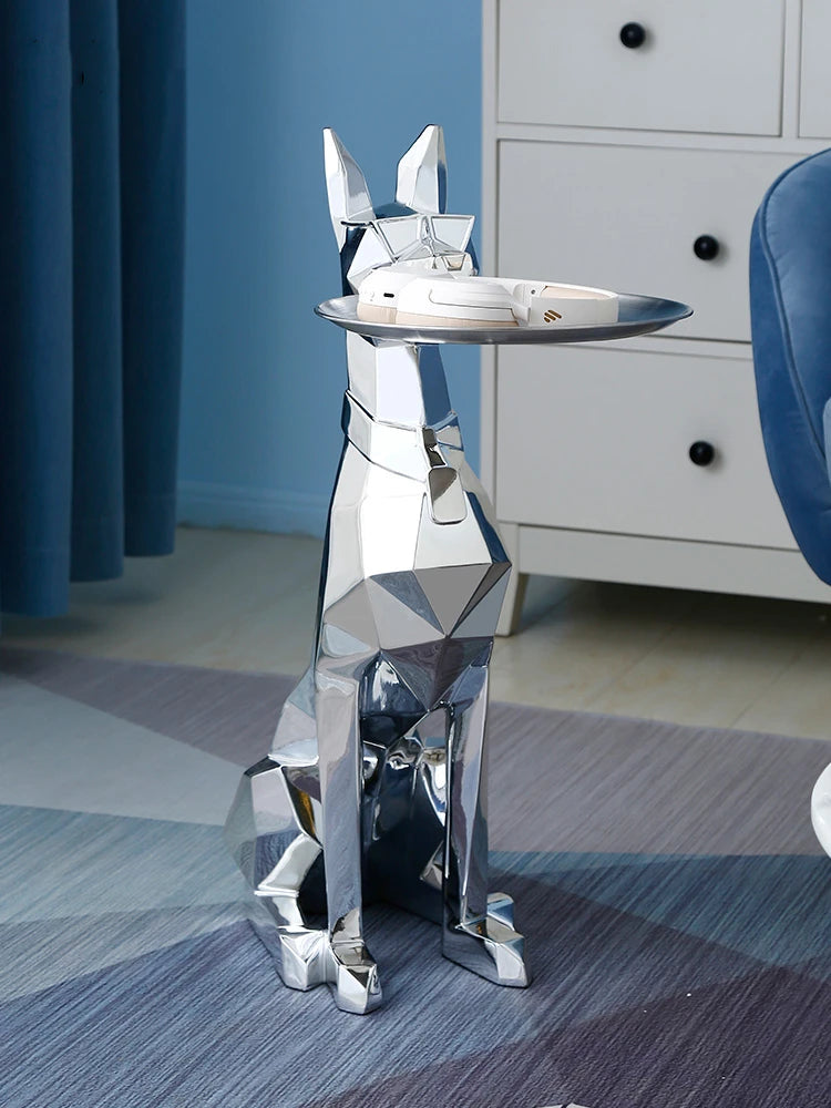Luxury Geometric Dog Statue Perfect Entryway