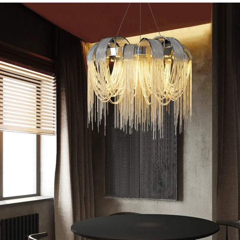 Gold & Silver Tassel Hanging Light For Your Living Room