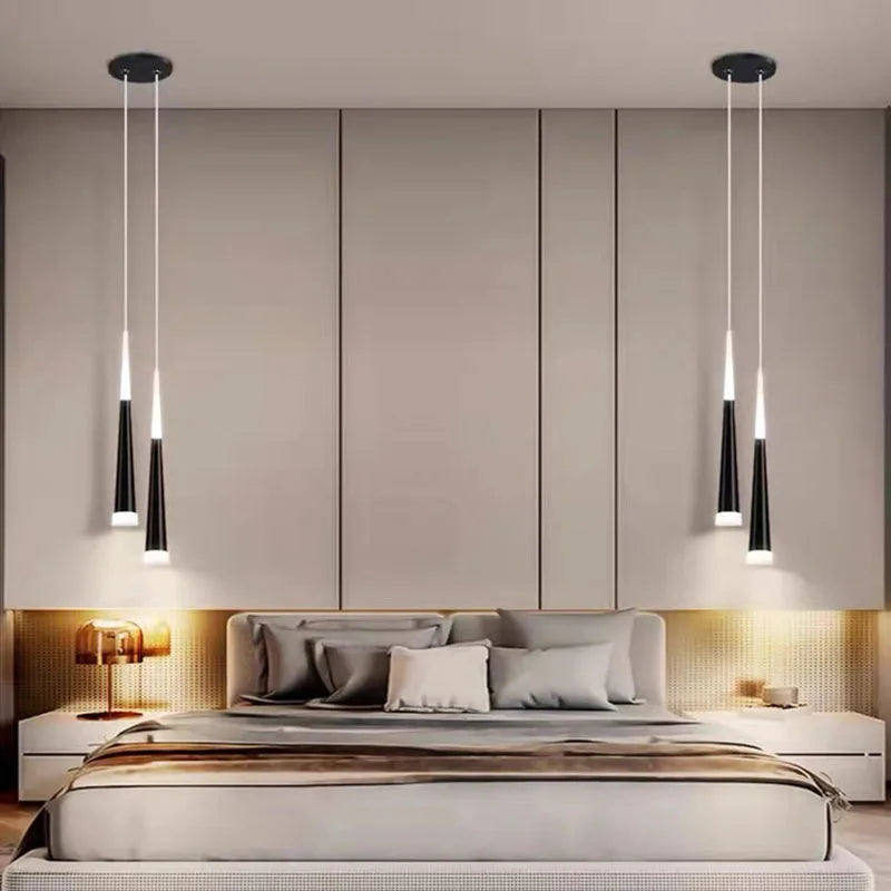 Long Hanging Nordic LED Pendant Lamp Perfect Ambient Lighting for Any Space