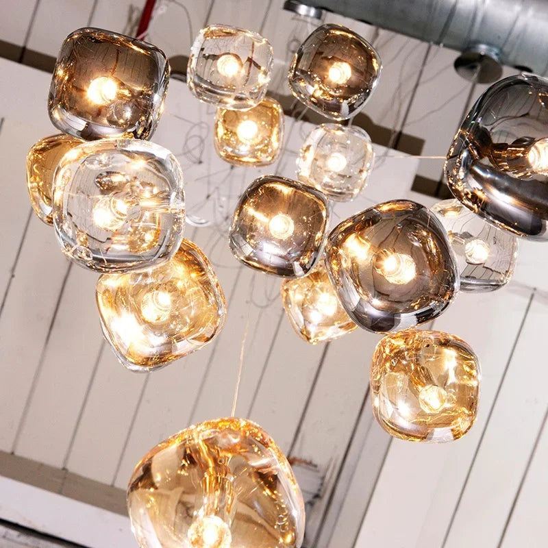 Luxury Loft Ceiling Chandelier Crystal LED Lighting for Living Room, Bedroom, Staircase, and Dining Spaces