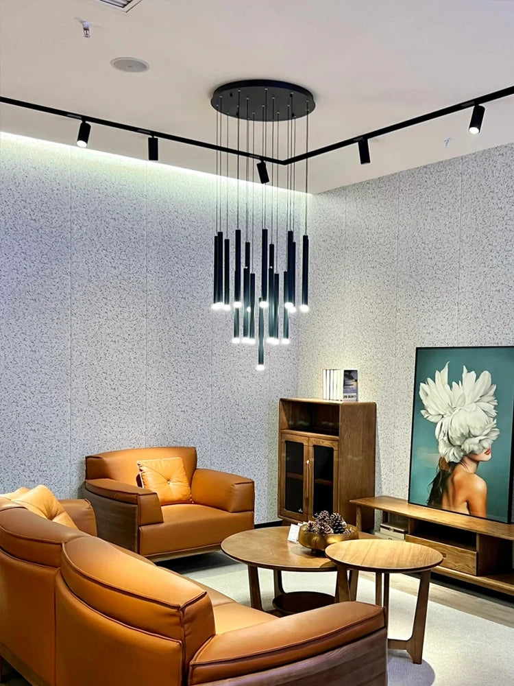 Modern Loft LED Chandelier for Staircases & Hotels