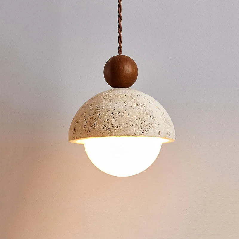Unique Semi Circular Design Yellow Stone LED Chandelier for Cozy Interiors