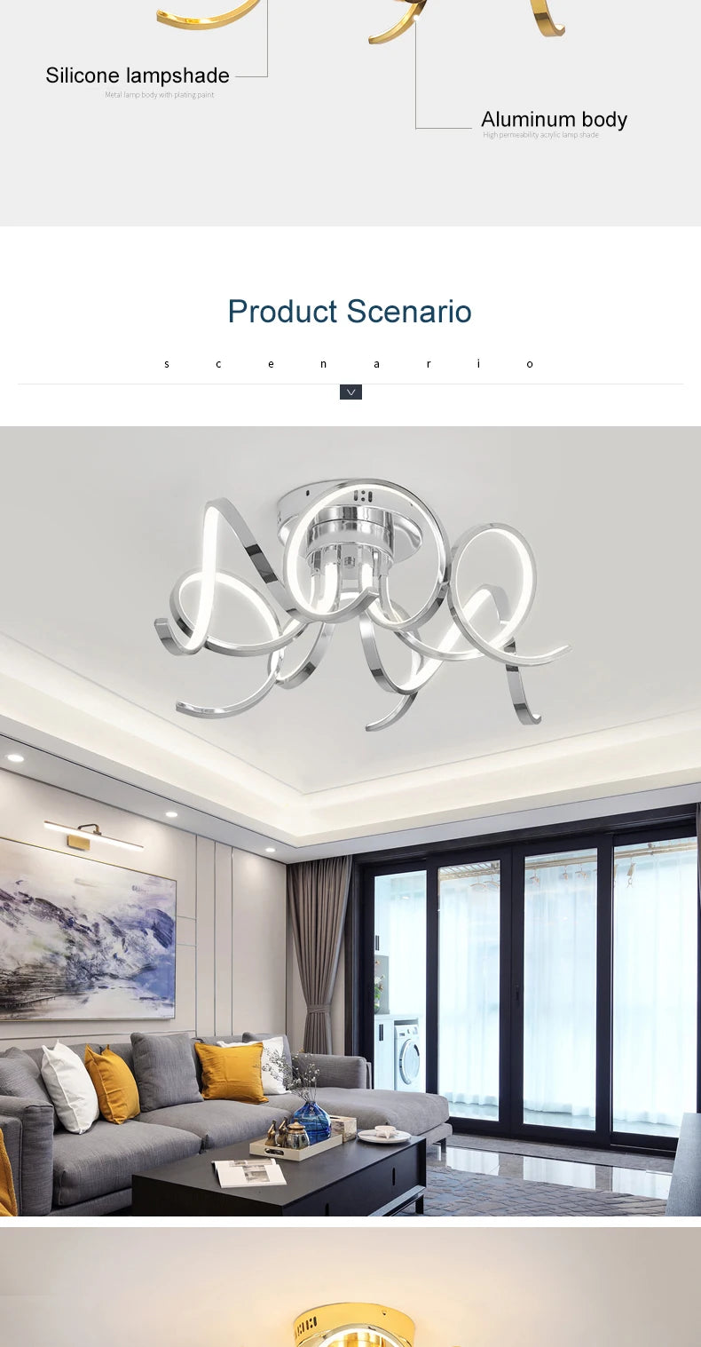 Chrome Lustre Ceiling Light with Remote for Ultimate Convenience