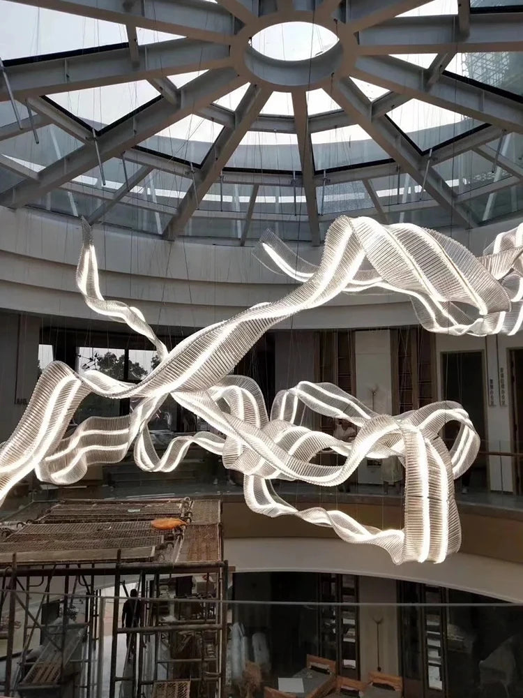 Stunning Hanging LED Glass Chandelier