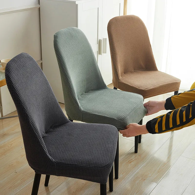 Jacquard Curved Chair Cover Machine Washable Dustproof Backrest Cover for Home Decoration - 1/2/4/6 Pcs