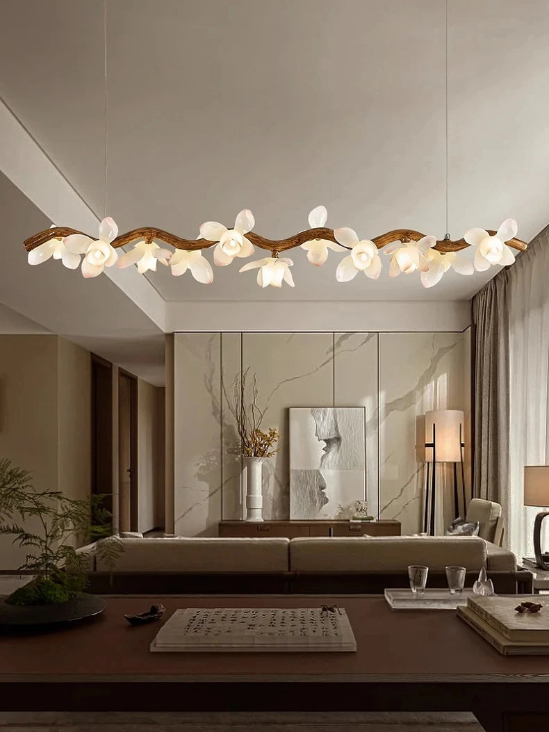 Branch Style Floral Chandelier Perfect for Living Room, Dining Area, or Kitchen