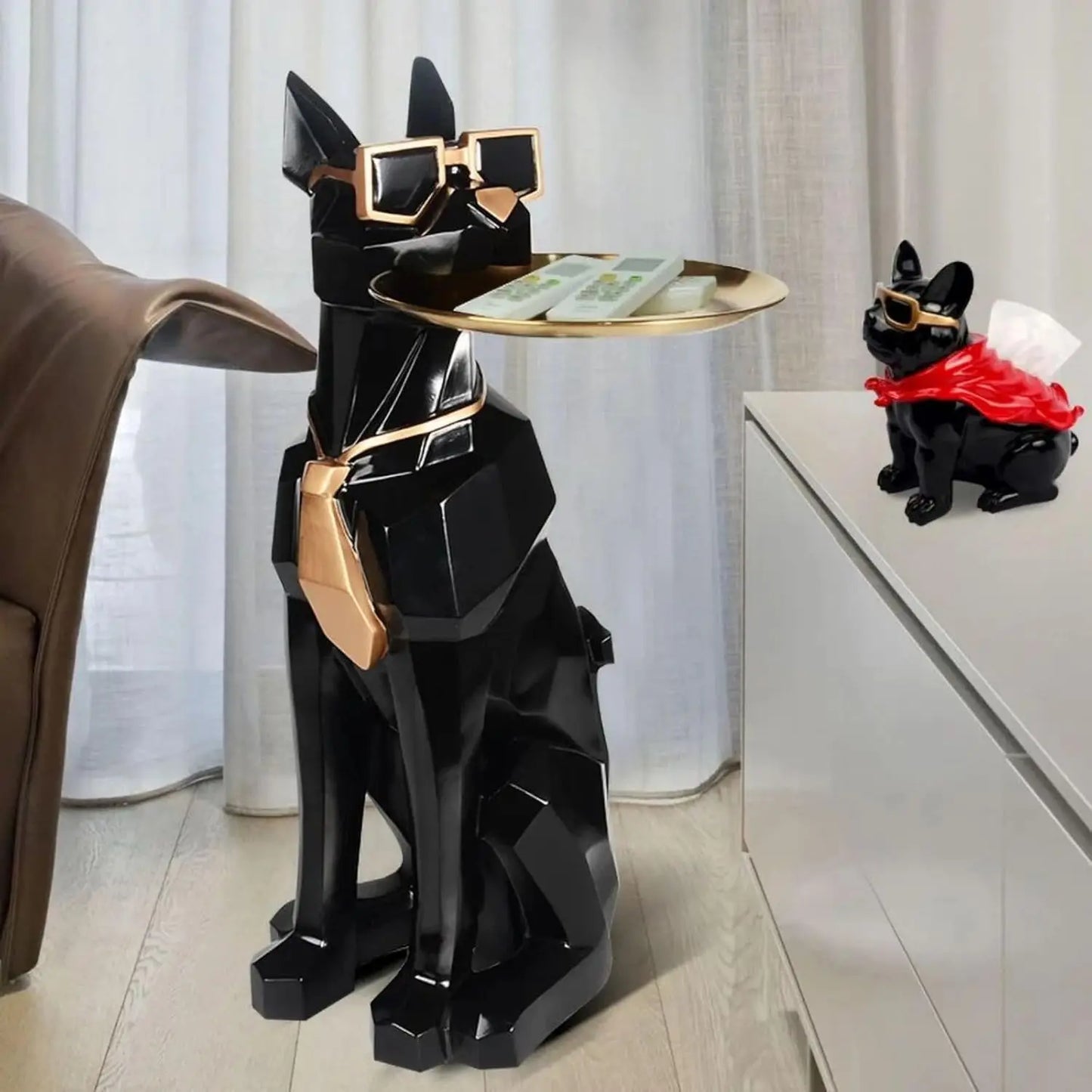 Unique Dog Statue Side Table with Storage for Any Space