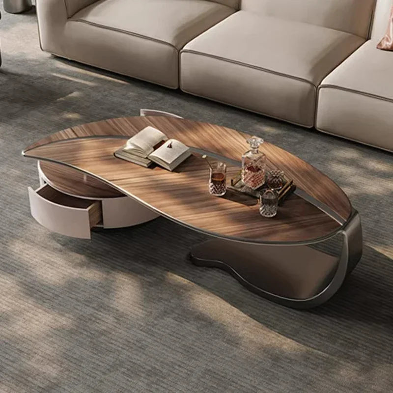 Luxury Leaf Shaped Coffee Table & TV Stand Set for Your Living Room