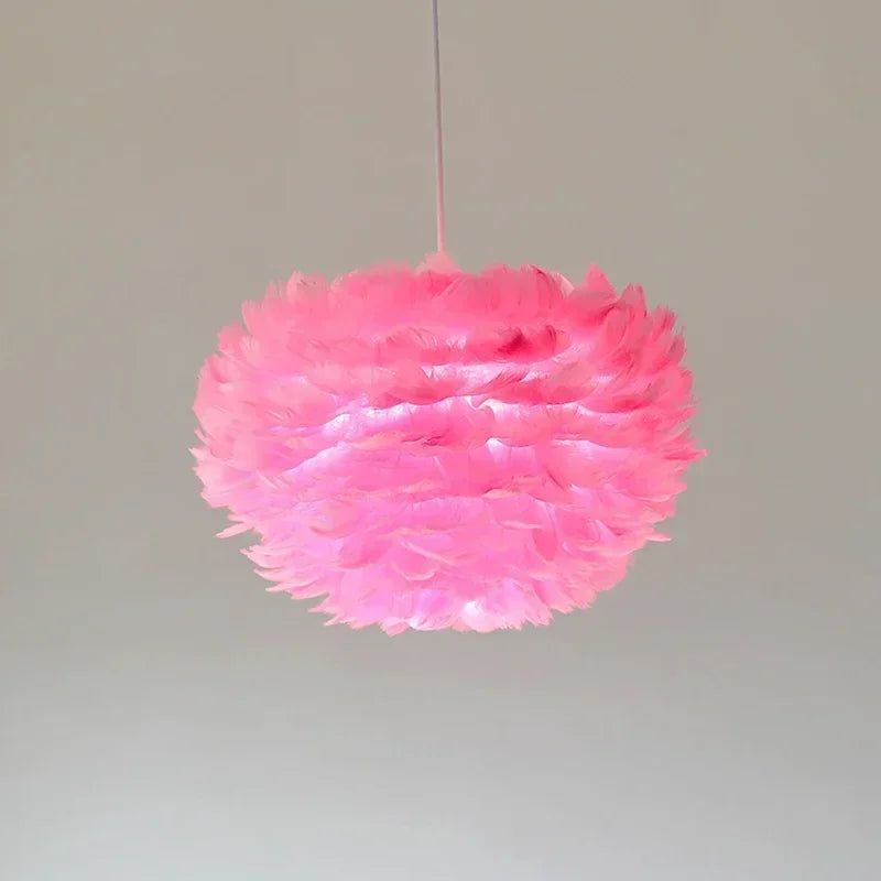 Chic Feather Chandelier Warm and Cozy Nordic Lighting for Homes and Coffee Shops