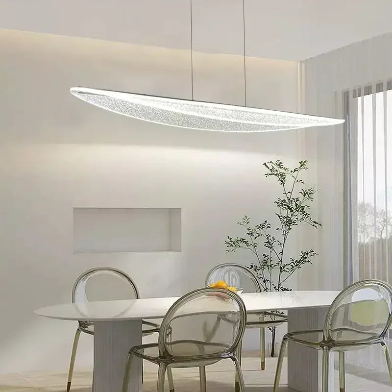 Nordic Long Curve LED Chandelier Perfect for Dining & Tea Rooms