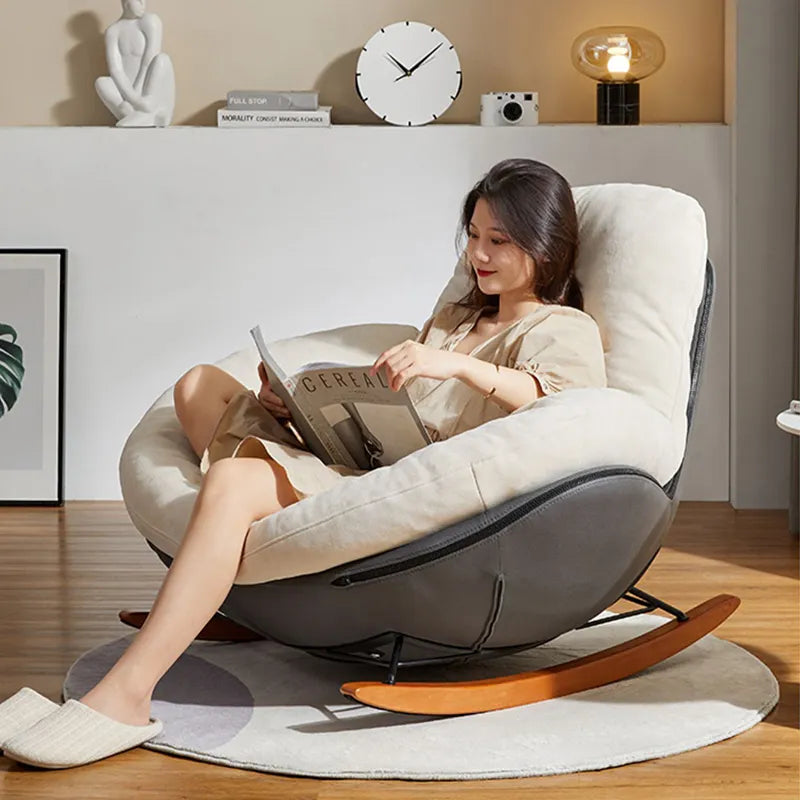 Nordic Accent Sofa Chair Rocking Egg Makeup Modern Comfy White Lazy Living Room Sofa Chair