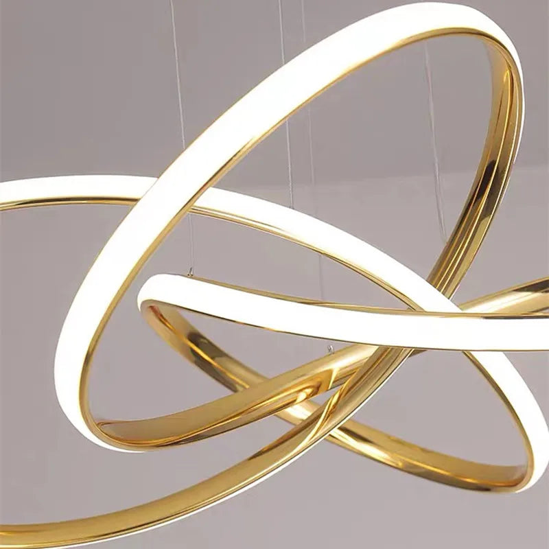 Gold Nordic LED Chandelier for Dining & Living Rooms