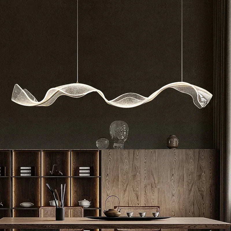Luxury Wave LED Chandelier for Kitchens, Restaurants & Workspaces