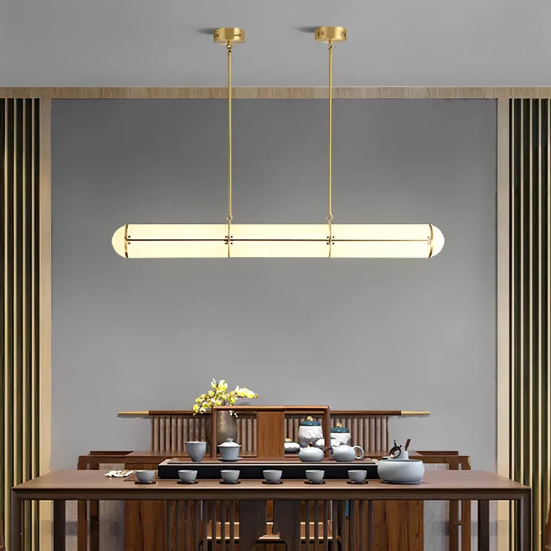 Cylindrical Hanging Chandelier Perfect for Dining Room & Kitchen Islands