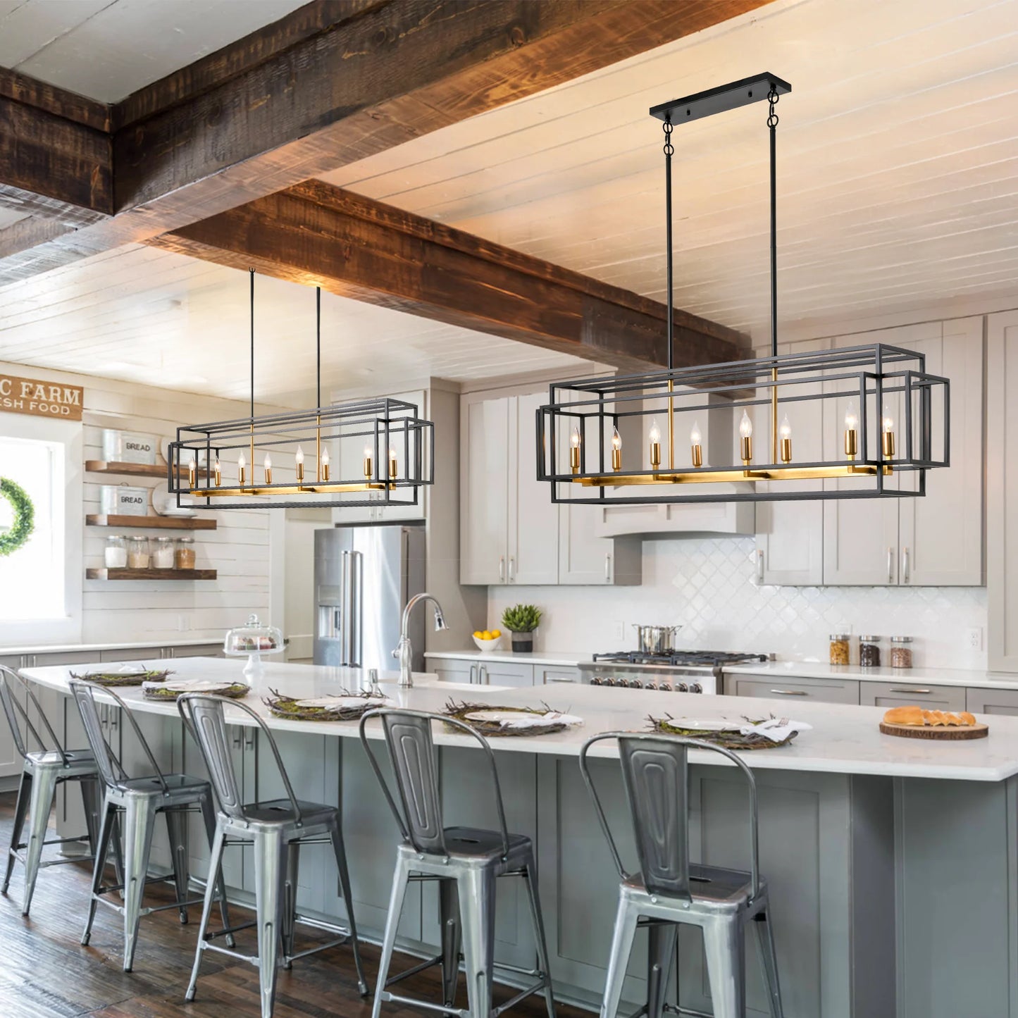 Vintage-Style Industrial Chandelier – Perfect Pendant Lamp for Dining & Kitchen Islands