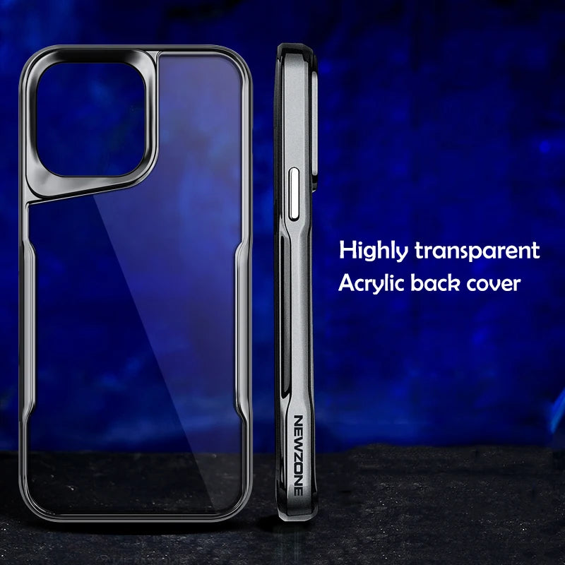 High-Transparency Border Case For iPhone 16 Series- 11-15 Pro Max with Lens Guard & Soft Rubber Plating