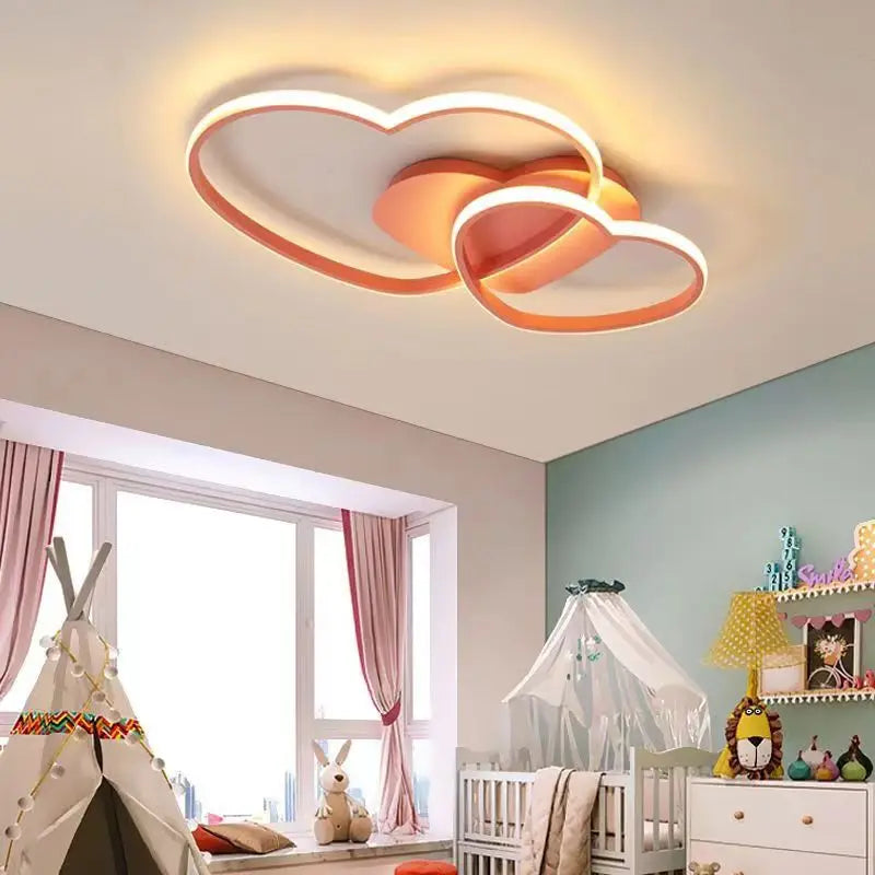Dreamy Pink Star Chandelier Soft LED Glow for Nurseries & Bedrooms