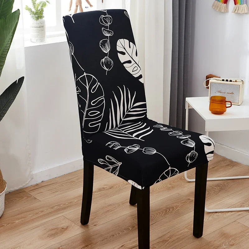 Printed Elastic Chair Covers Washable & Stylish for Home, Hotel & Office